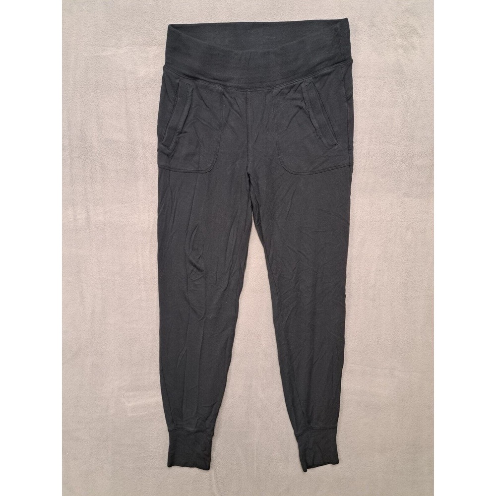 Athleta Street Joggers Womens Sz S Pull On Stretch Ankle Black (Measures 32x28)